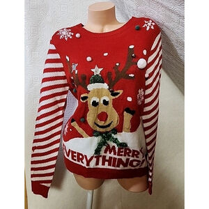Ugly Christmas Sweater Rudolph Merry Everything Women's XXL